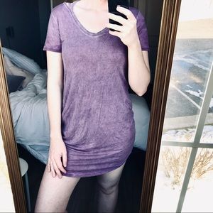 Ultra Flirt Strappy Knit Acid Wash T-Shirt Dress